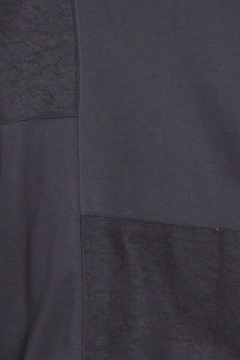 SWEAT Grey Spliced Sweat Terry Cotton Long Sleeve for Women by Ally